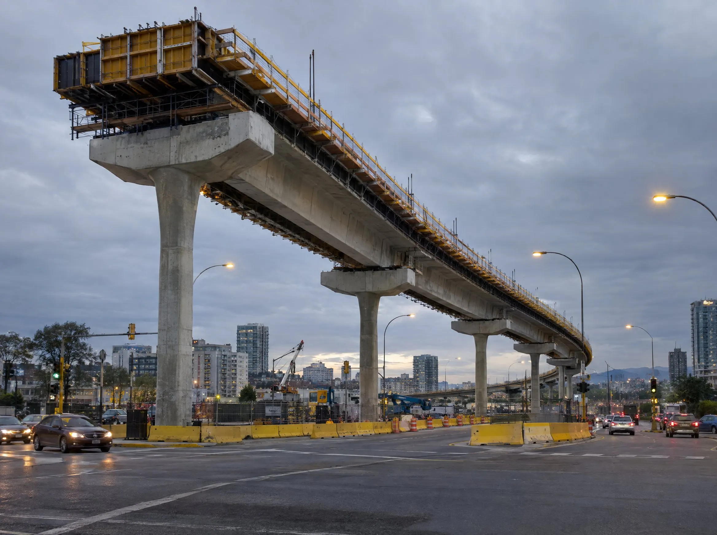 Post-tensioned concrete flyovers