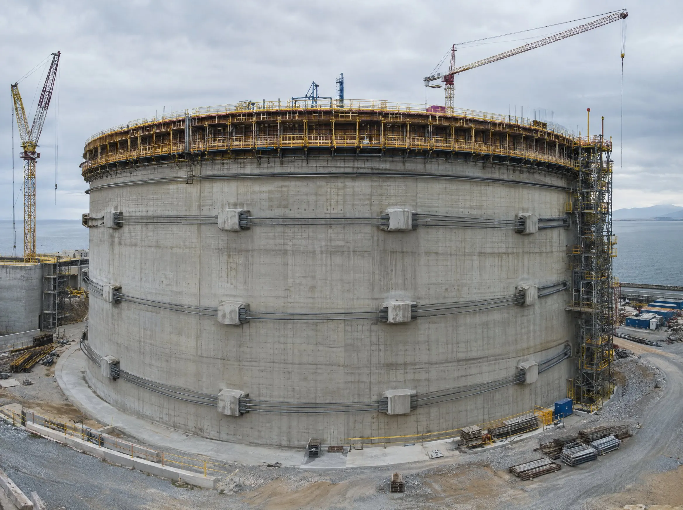 Tanks & Reservoirs: Circumferential tendons keep LNG, water and wastewater tanks in compression and leak-tight.