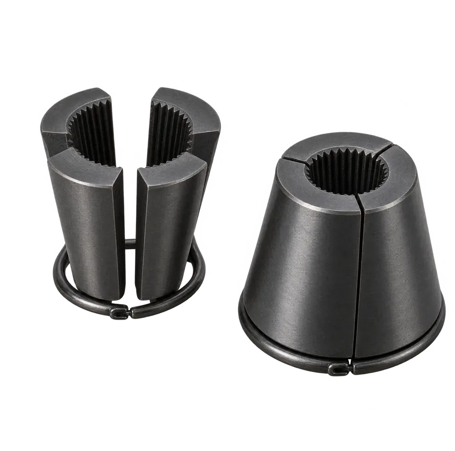 Three-segment TYROS anchor wedges with circlip
